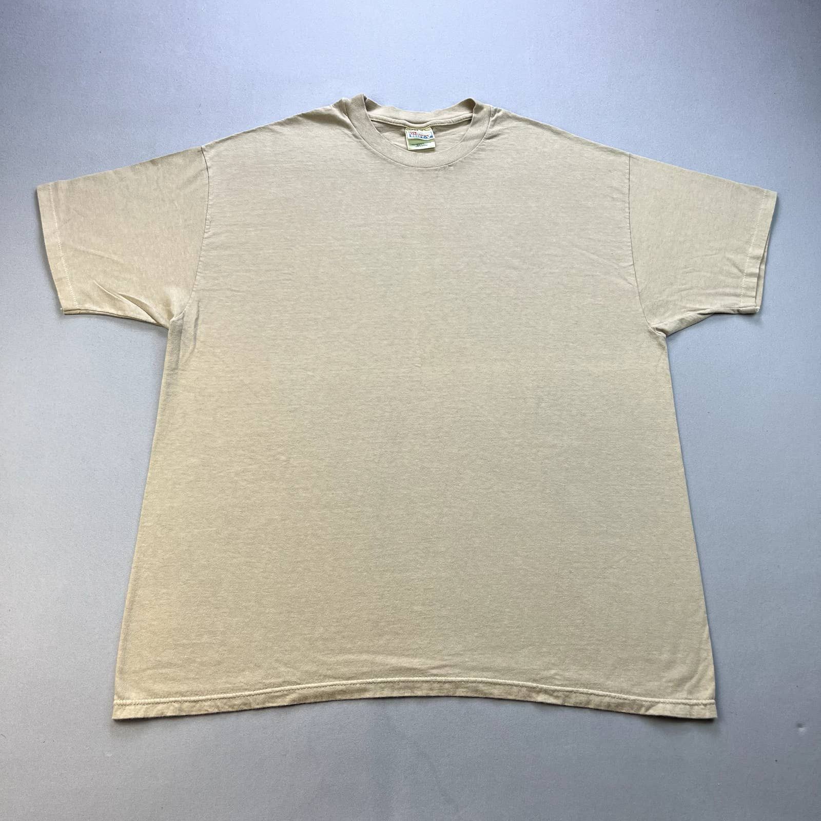 Vintage Vintage Tan T-Shirt XXL Blank Hanes Beefy Single Stitch 90s ...