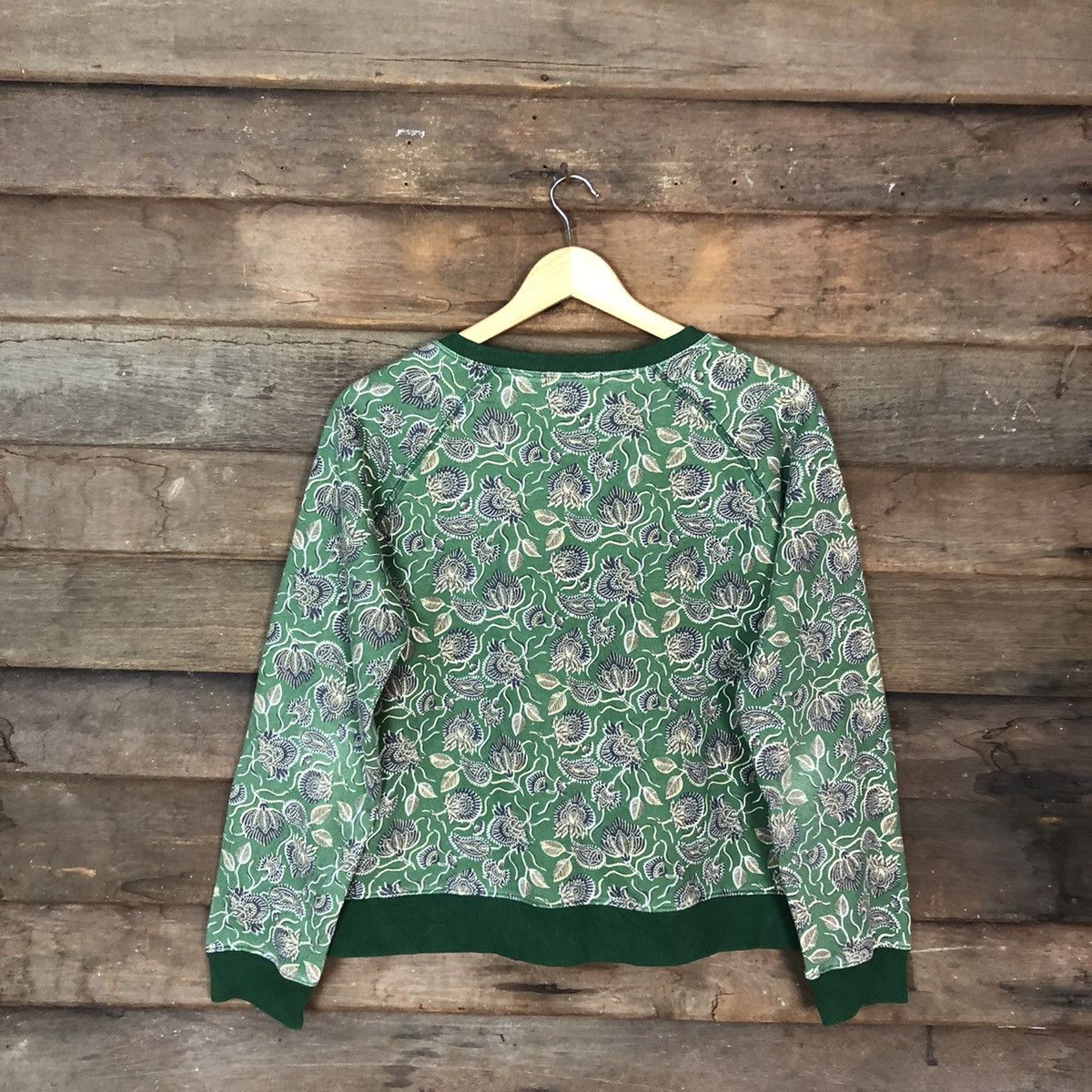 Japanese Brand Rebecca Minkoff art batik Green Sweatshirt #5717 Size L / US 10 / IT 46 - 12 Thumbnail