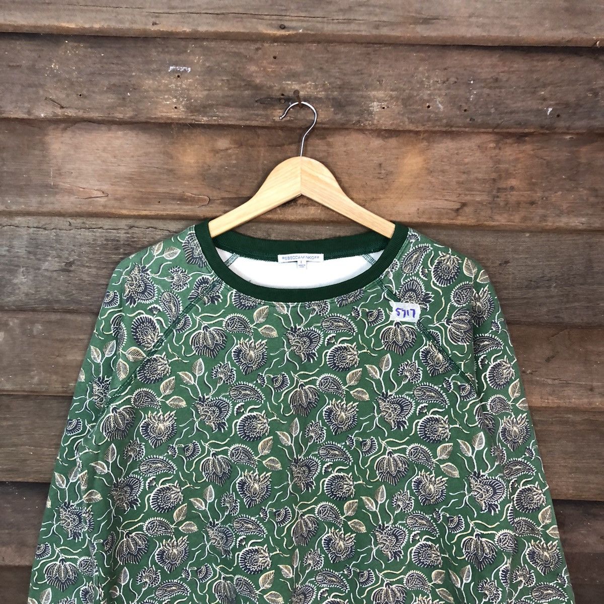 Japanese Brand Rebecca Minkoff art batik Green Sweatshirt #5717 Size L / US 10 / IT 46 - 9 Thumbnail