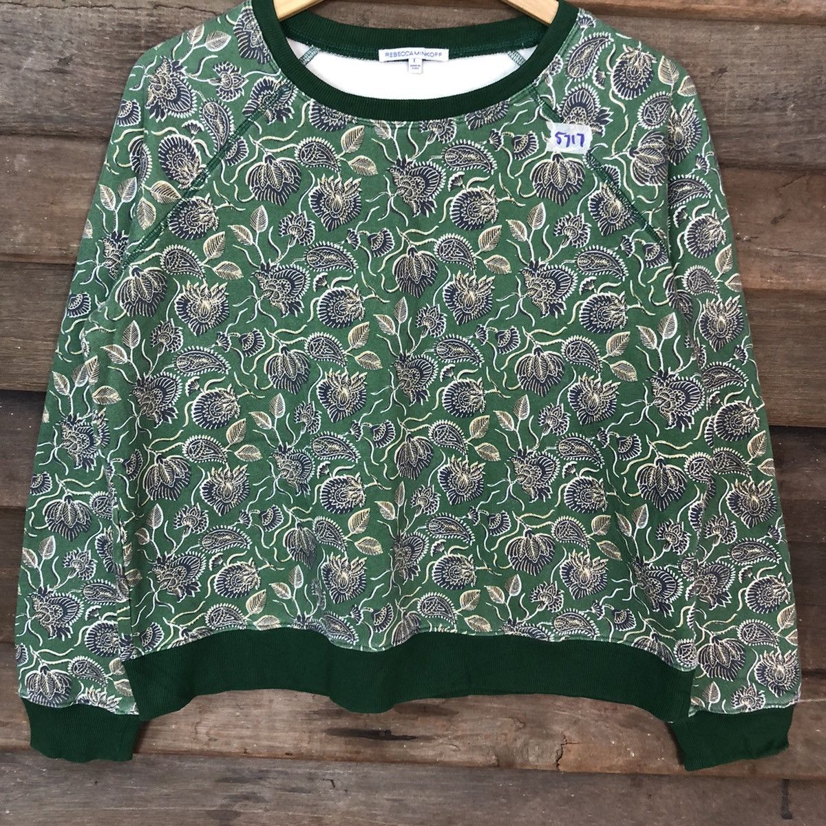 Japanese Brand Rebecca Minkoff art batik Green Sweatshirt #5717 Size L / US 10 / IT 46 - 8 Thumbnail