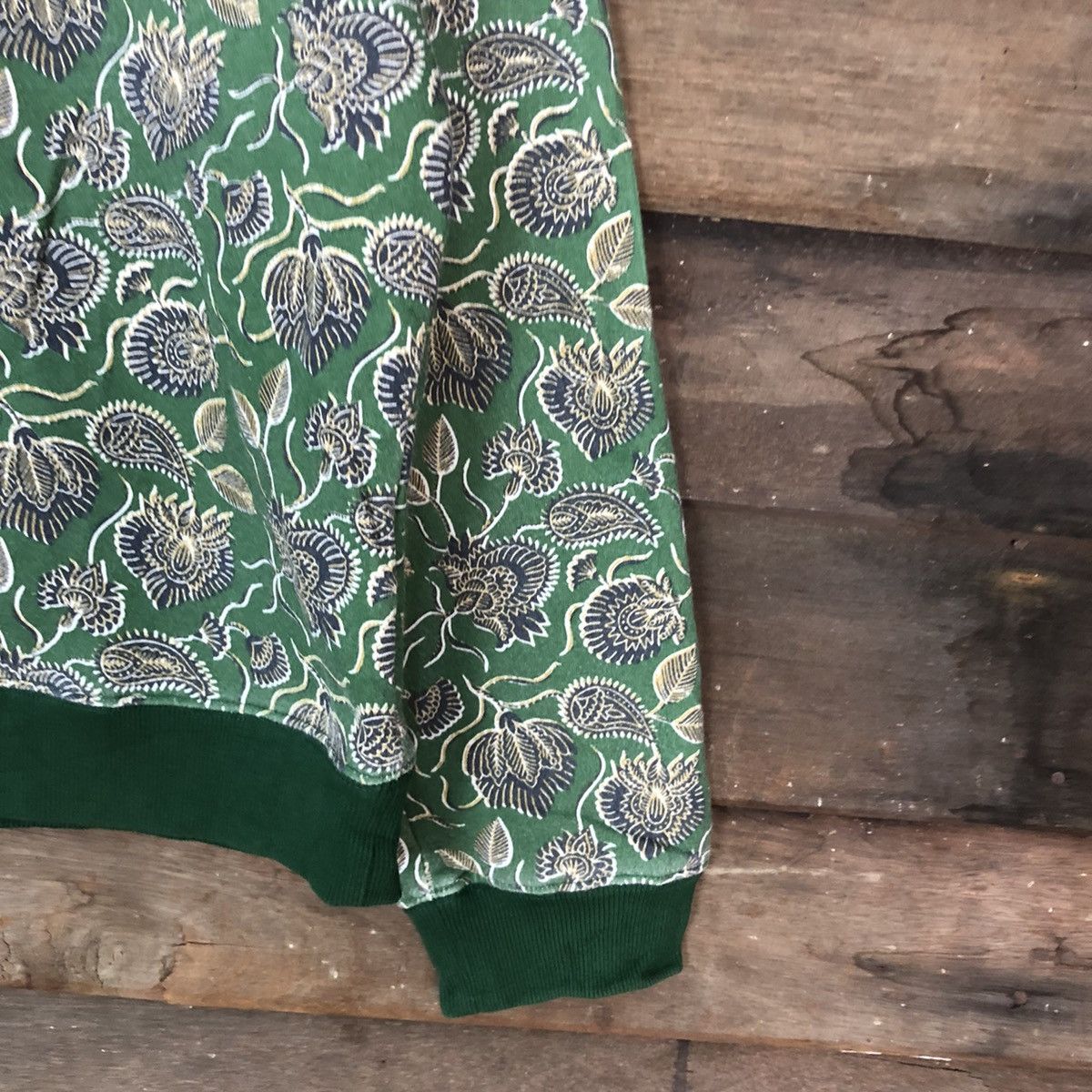 Japanese Brand Rebecca Minkoff art batik Green Sweatshirt #5717 Size L / US 10 / IT 46 - 4 Thumbnail