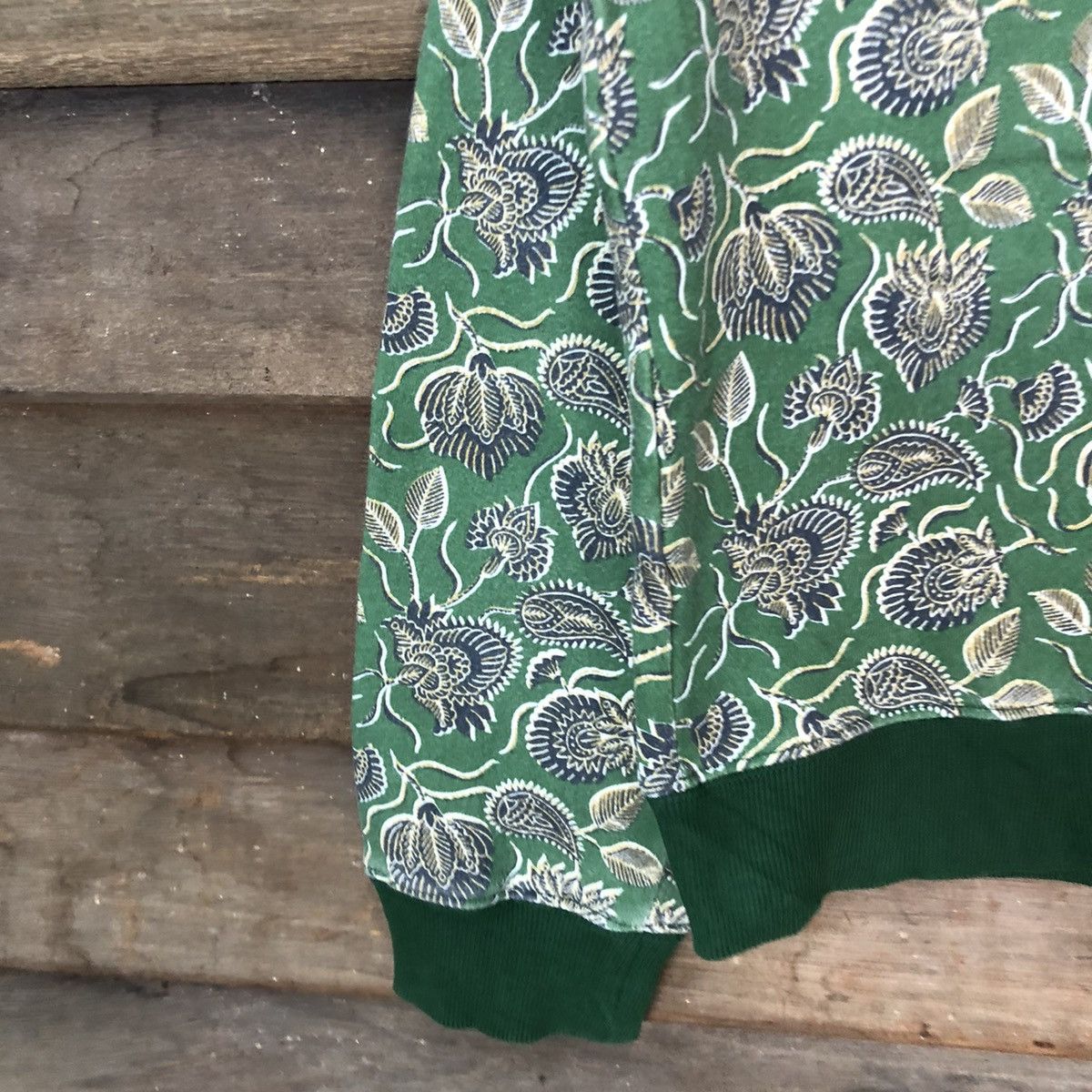 Japanese Brand Rebecca Minkoff art batik Green Sweatshirt #5717 Size L / US 10 / IT 46 - 6 Thumbnail
