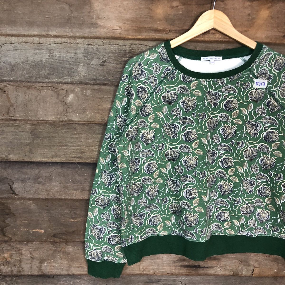 Japanese Brand Rebecca Minkoff art batik Green Sweatshirt #5717 Size L / US 10 / IT 46 - 7 Thumbnail