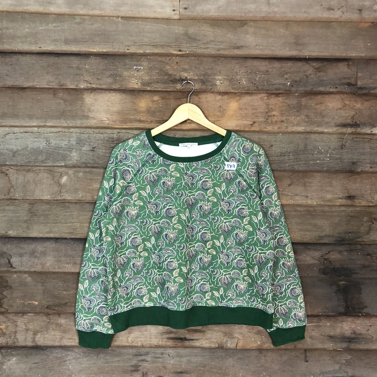 Japanese Brand Rebecca Minkoff art batik Green Sweatshirt #5717 Size L / US 10 / IT 46 - 1 Thumbnail