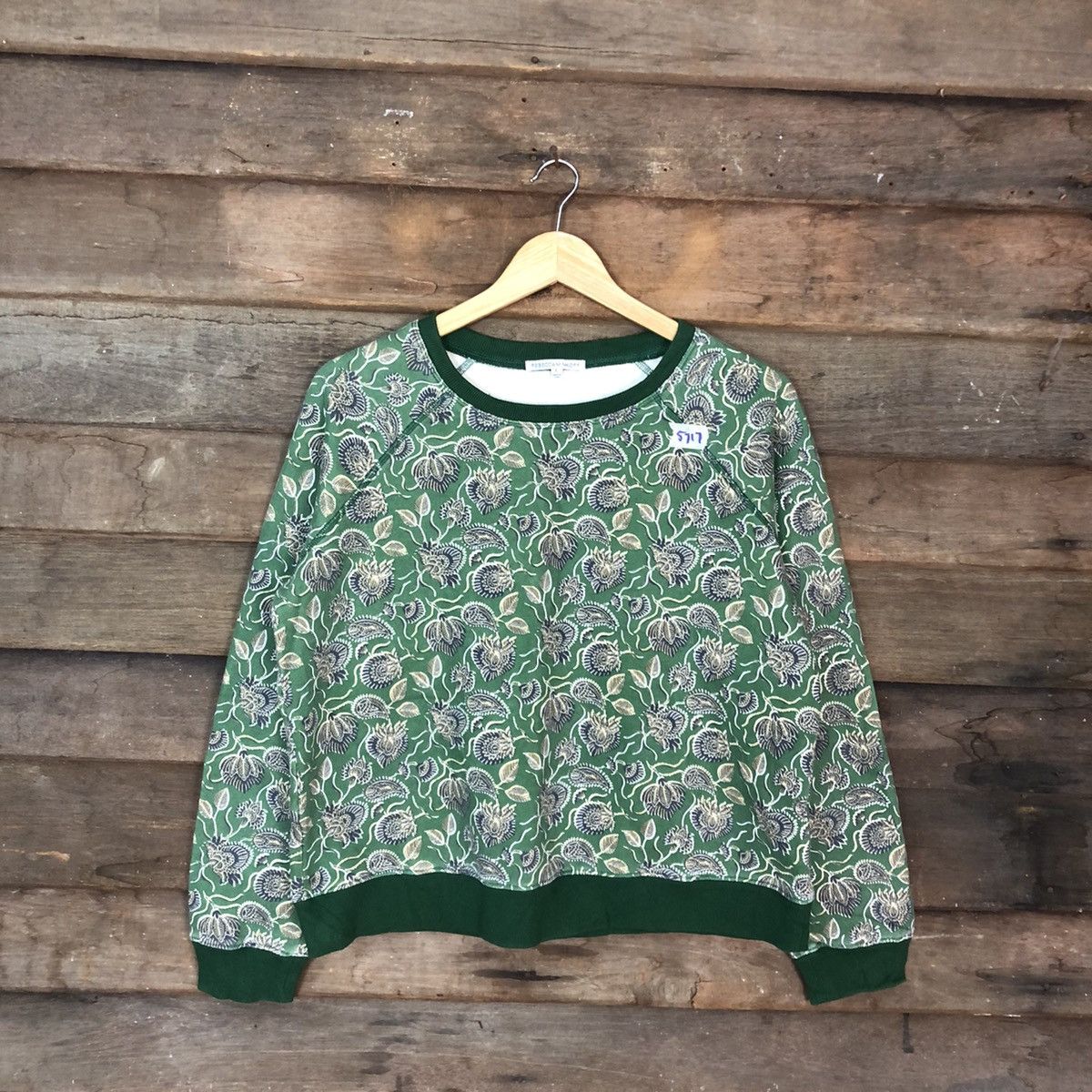 Japanese Brand Rebecca Minkoff art batik Green Sweatshirt #5717 Size L / US 10 / IT 46 - 3 Thumbnail