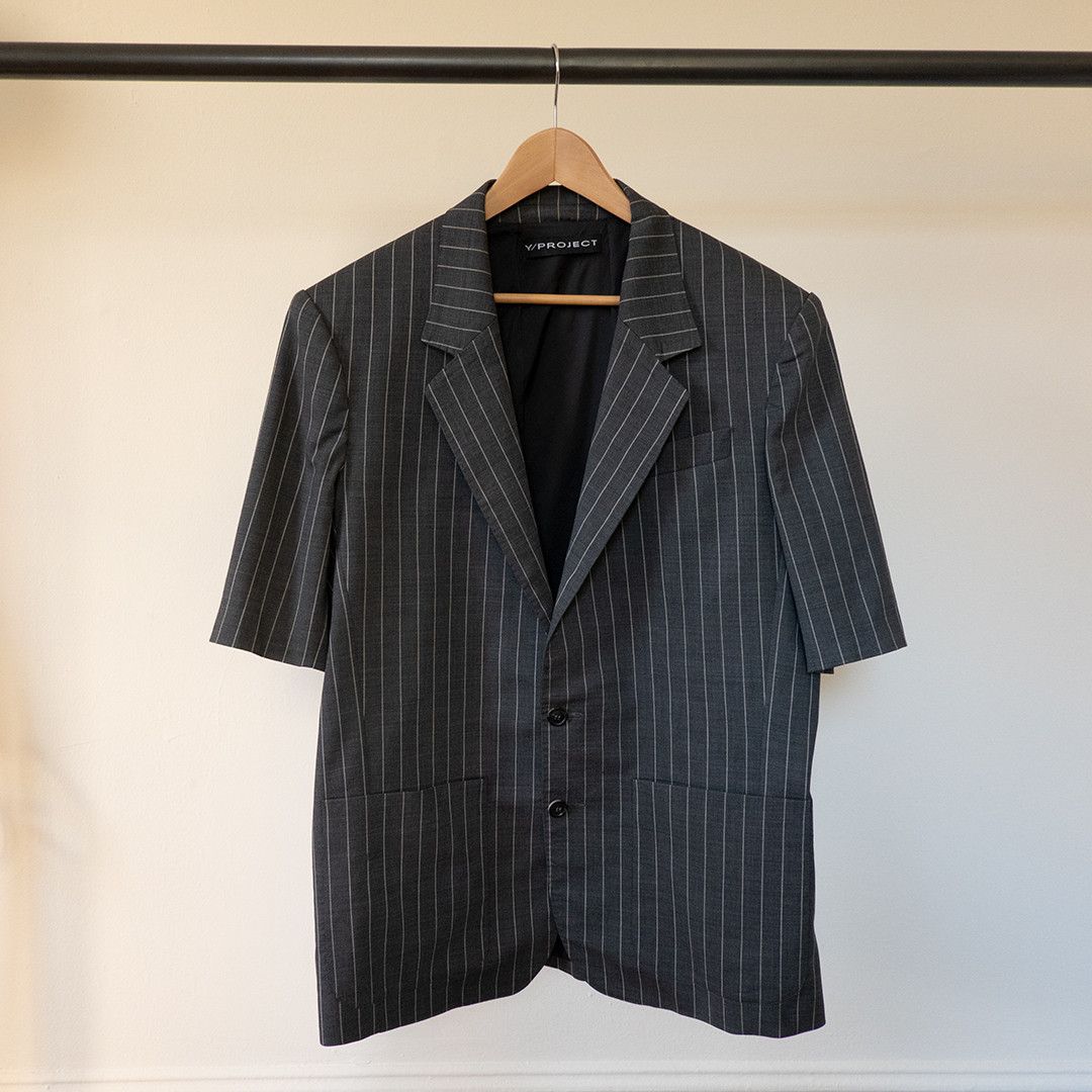 Y/Project SS16 Wool Short Sleeve Striped Suit Size 46R - 4 Thumbnail