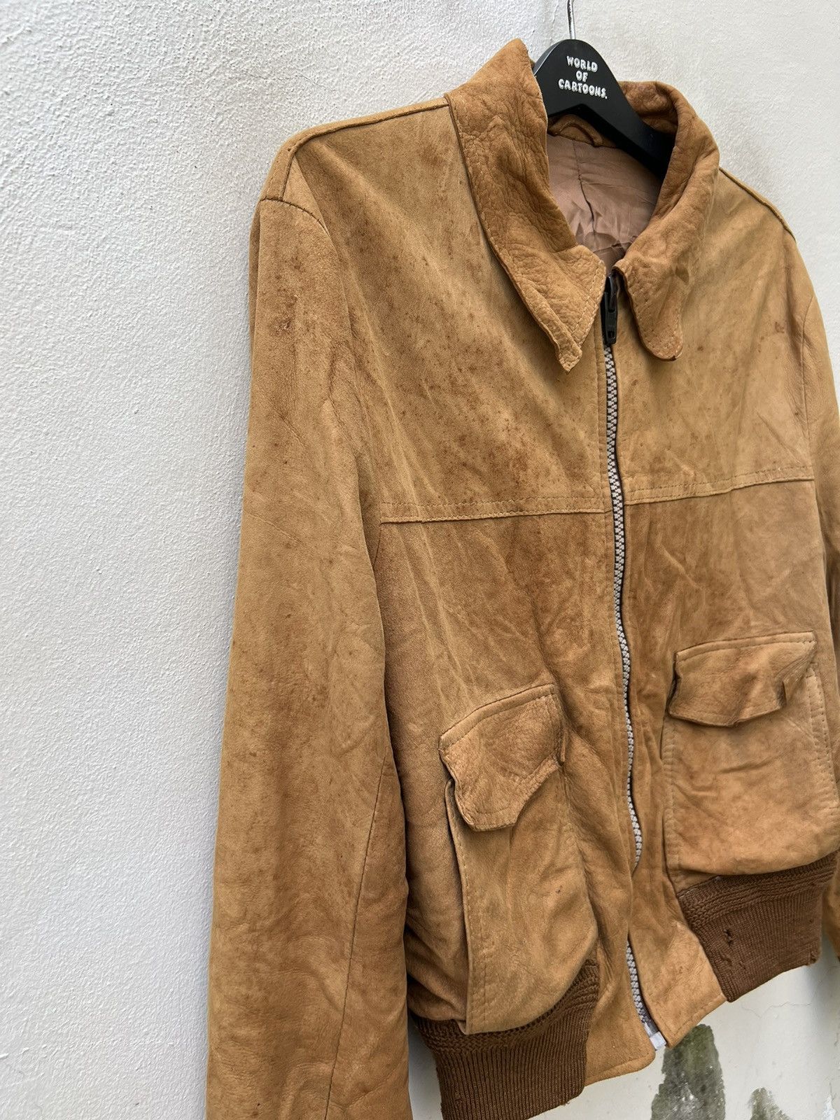 Aries Trashed Vintage Aries Dirty Patina Sheepskin Leather Jacket Size US L / EU 52-54 / 3 - 12 Thumbnail