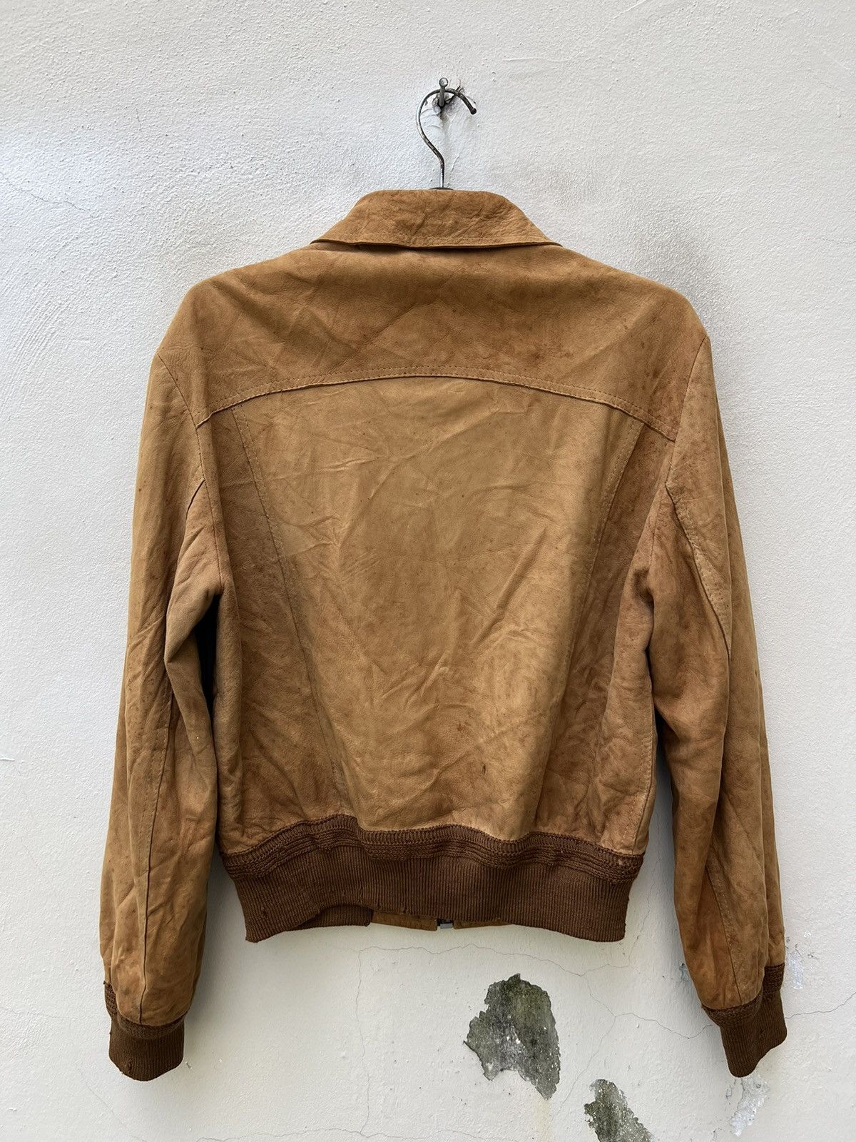 Aries Trashed Vintage Aries Dirty Patina Sheepskin Leather Jacket Size US L / EU 52-54 / 3 - 14 Thumbnail