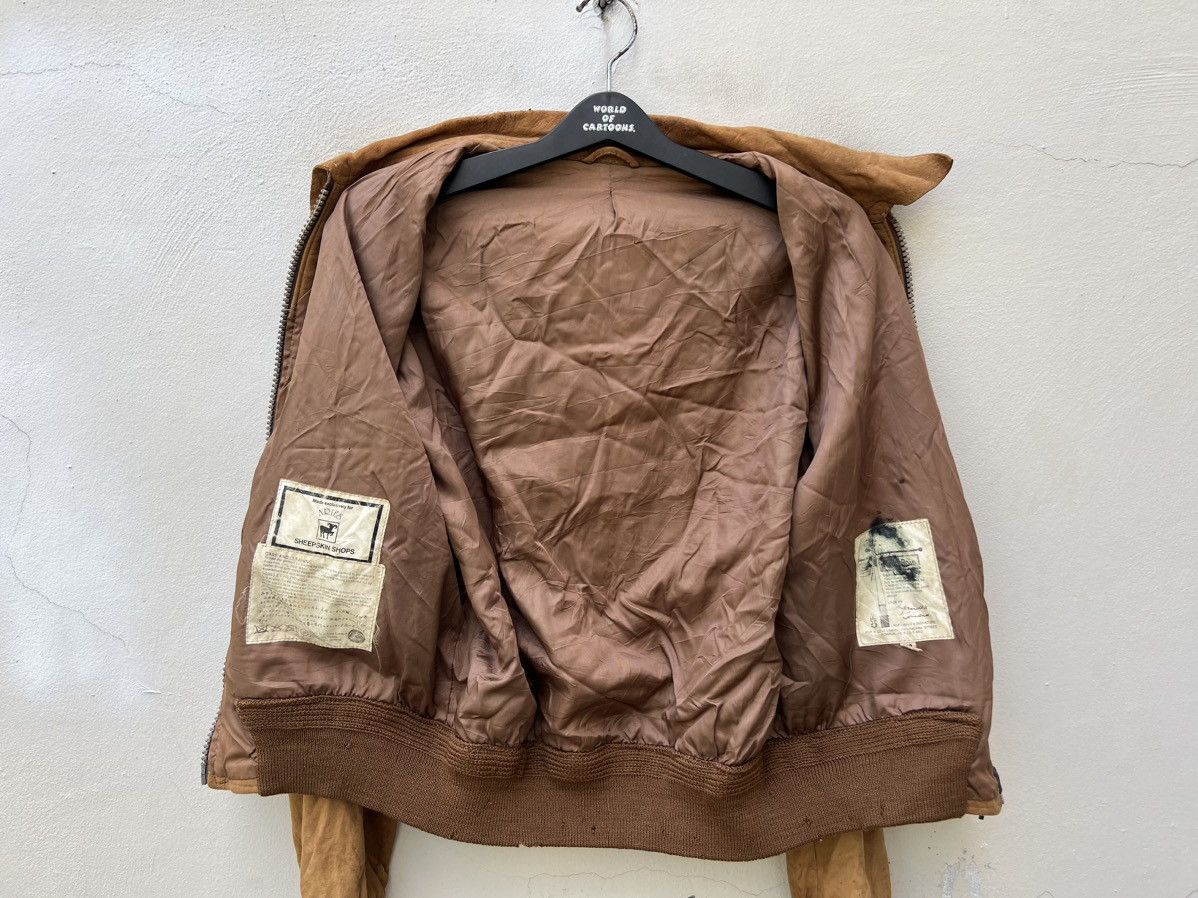 Aries Trashed Vintage Aries Dirty Patina Sheepskin Leather Jacket Size US L / EU 52-54 / 3 - 21 Thumbnail