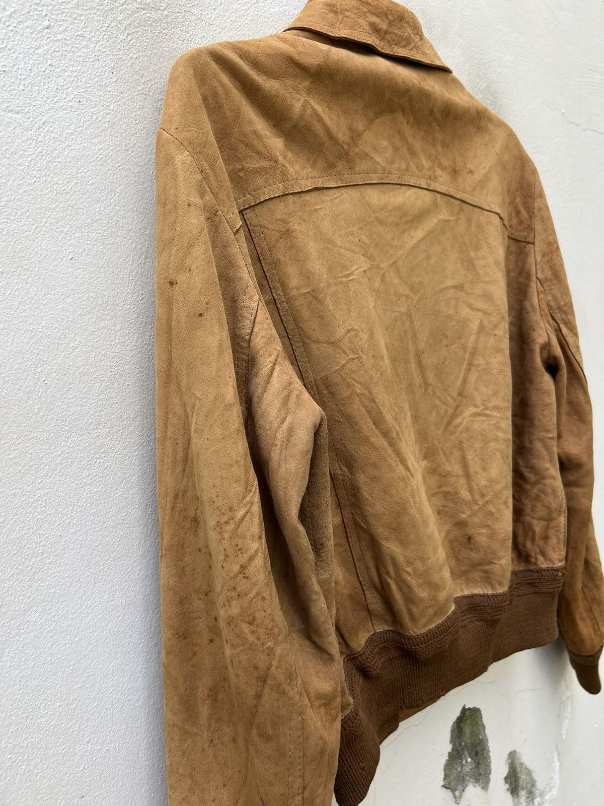 Aries Trashed Vintage Aries Dirty Patina Sheepskin Leather Jacket Size US L / EU 52-54 / 3 - 15 Thumbnail