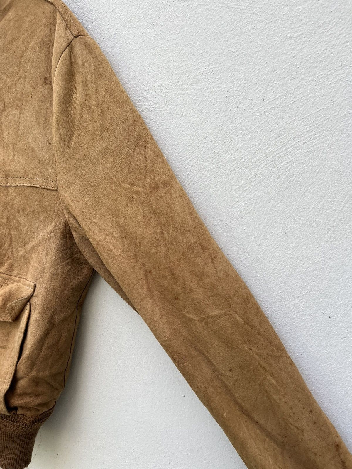 Aries Trashed Vintage Aries Dirty Patina Sheepskin Leather Jacket Size US L / EU 52-54 / 3 - 10 Thumbnail