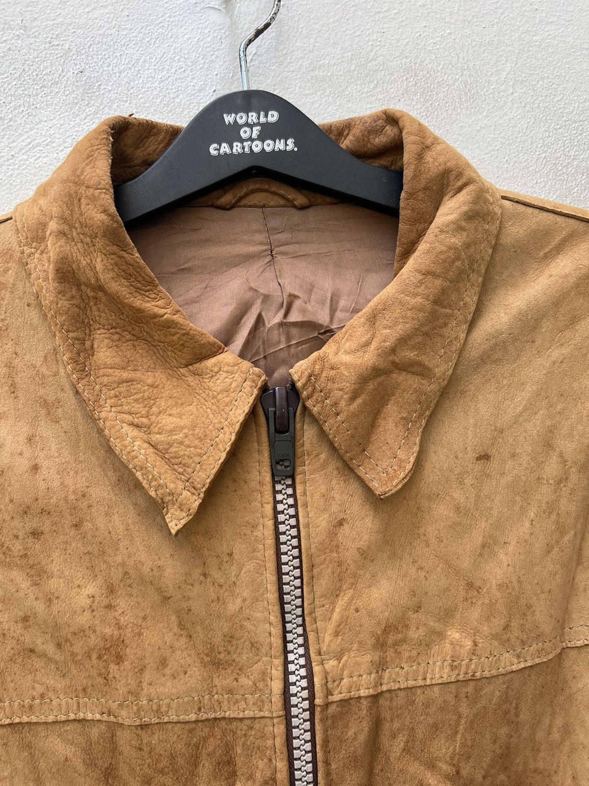 Aries Trashed Vintage Aries Dirty Patina Sheepskin Leather Jacket Size US L / EU 52-54 / 3 - 7 Thumbnail