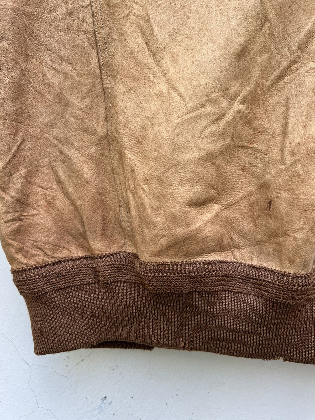 Aries Trashed Vintage Aries Dirty Patina Sheepskin Leather Jacket Size US L / EU 52-54 / 3 - 20 Thumbnail