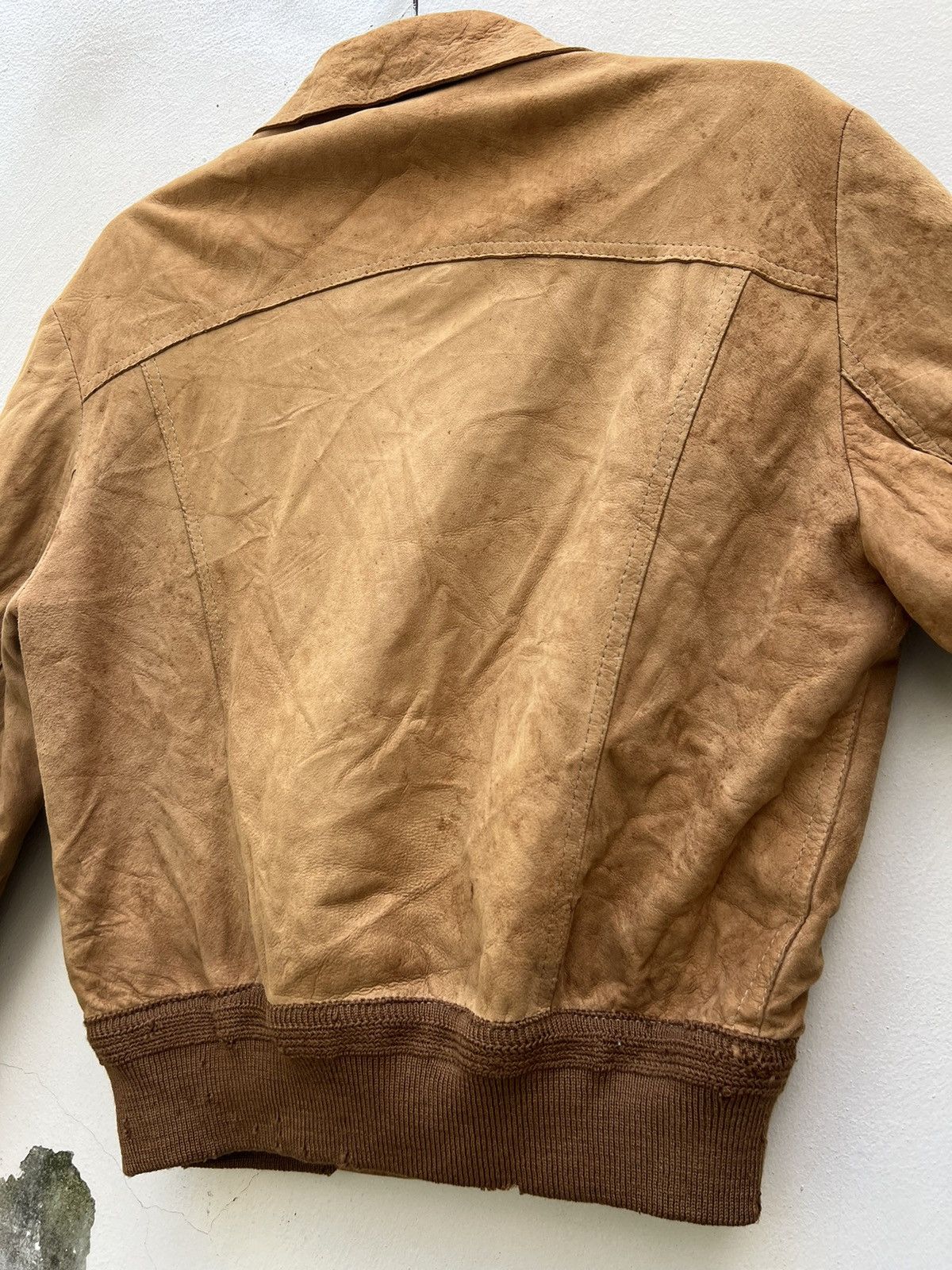 Aries Trashed Vintage Aries Dirty Patina Sheepskin Leather Jacket Size US L / EU 52-54 / 3 - 19 Thumbnail