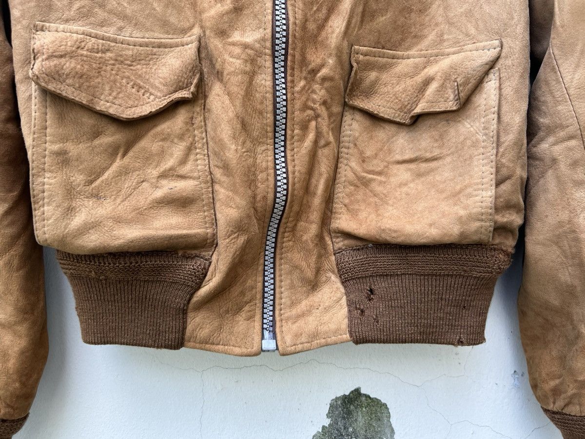 Aries Trashed Vintage Aries Dirty Patina Sheepskin Leather Jacket Size US L / EU 52-54 / 3 - 9 Thumbnail