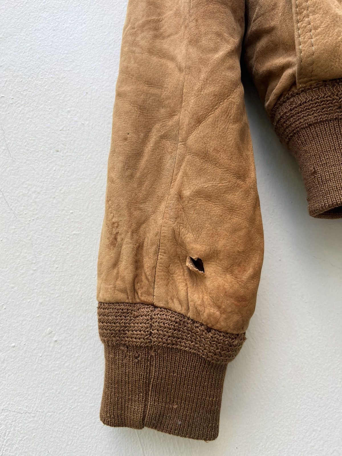 Aries Trashed Vintage Aries Dirty Patina Sheepskin Leather Jacket Size US L / EU 52-54 / 3 - 13 Thumbnail