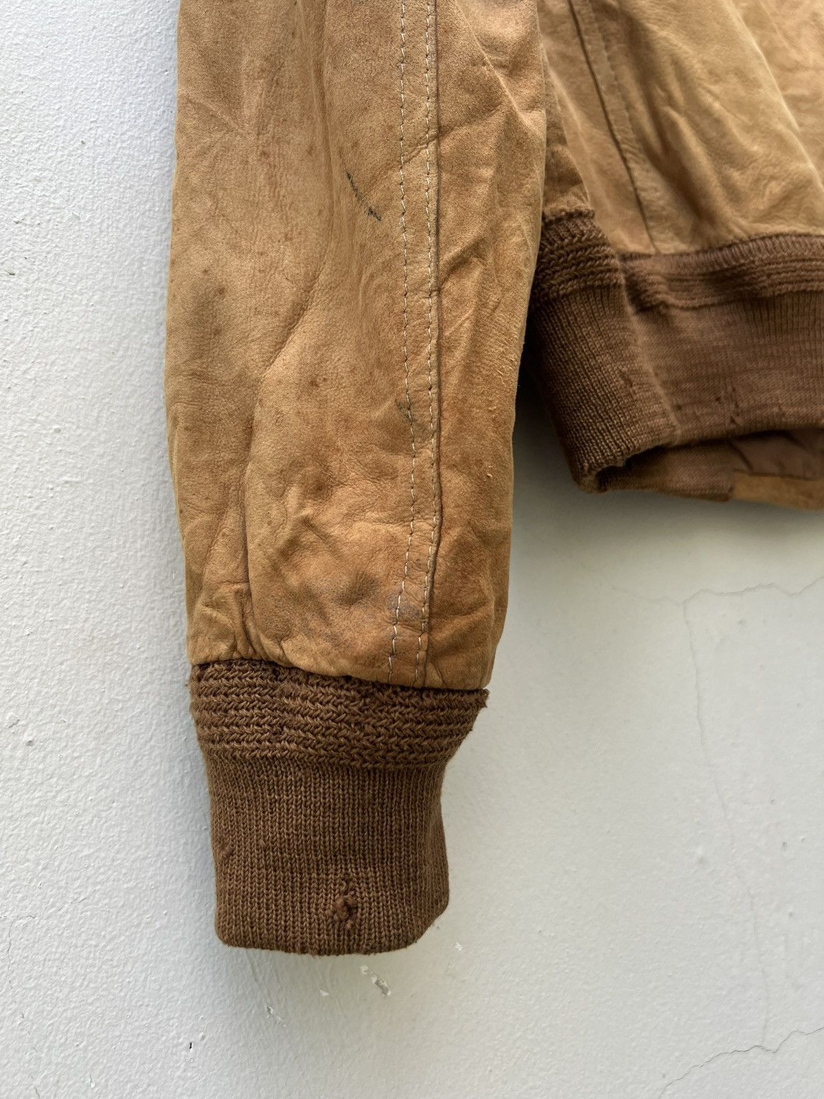 Aries Trashed Vintage Aries Dirty Patina Sheepskin Leather Jacket Size US L / EU 52-54 / 3 - 16 Thumbnail