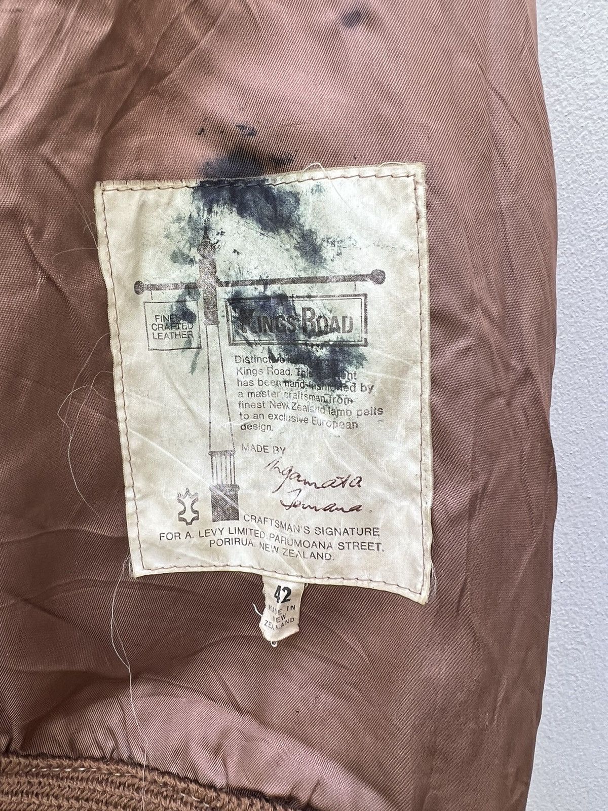 Aries Trashed Vintage Aries Dirty Patina Sheepskin Leather Jacket Size US L / EU 52-54 / 3 - 23 Thumbnail