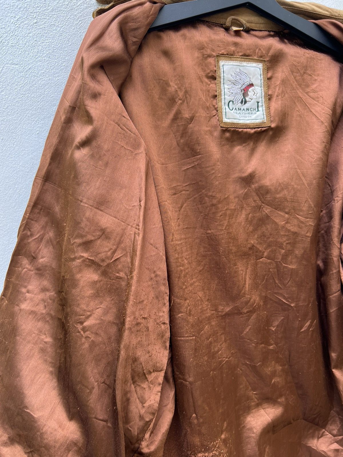 Leather Trashed VTG Camanchi London Dirty Patina Suede Leather Shirt Size US L / EU 52-54 / 3 - 23 Thumbnail