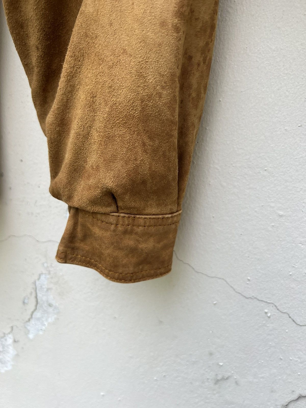 Leather Trashed VTG Camanchi London Dirty Patina Suede Leather Shirt Size US L / EU 52-54 / 3 - 14 Thumbnail