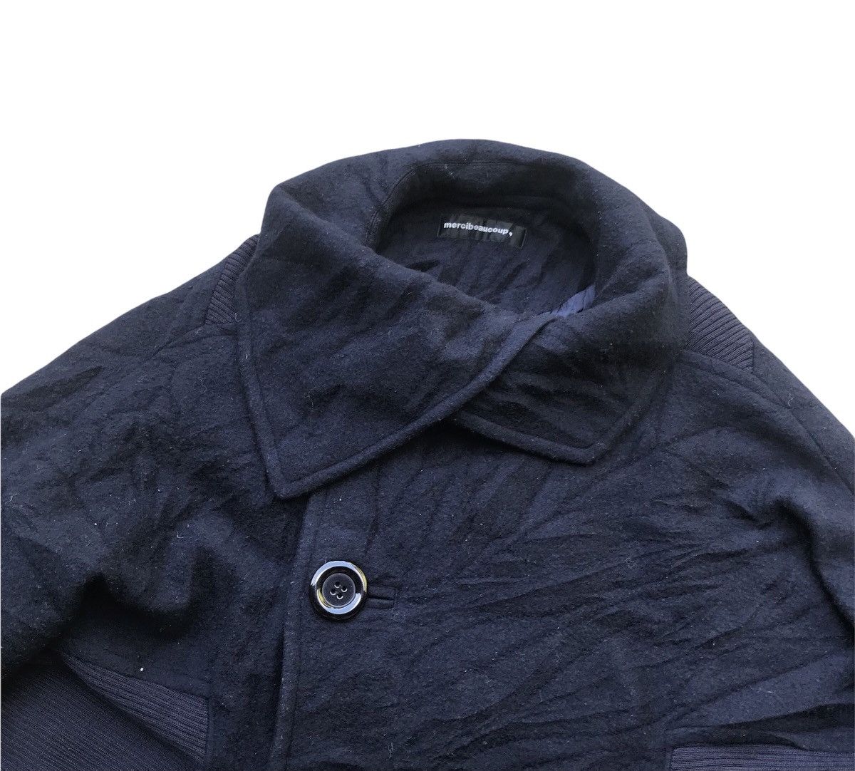 Issey Miyake Vintage Issey Miyake Black Wool Wide Jacket Size US L / EU 52-54 / 3 - 4 Thumbnail