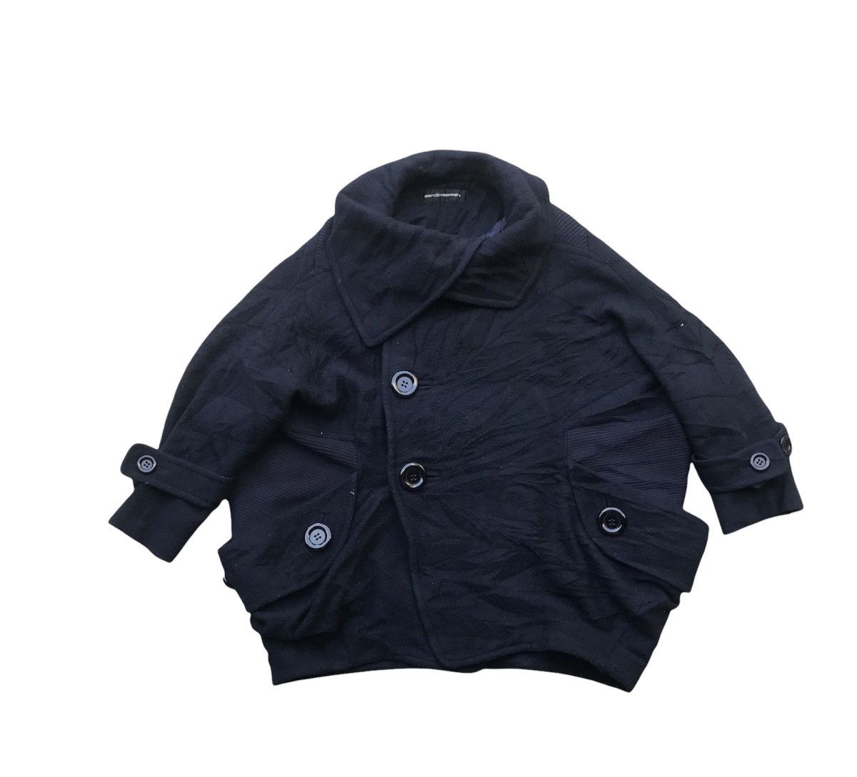Issey Miyake Vintage Issey Miyake Black Wool Wide Jacket Size US L / EU 52-54 / 3 - 1 Thumbnail