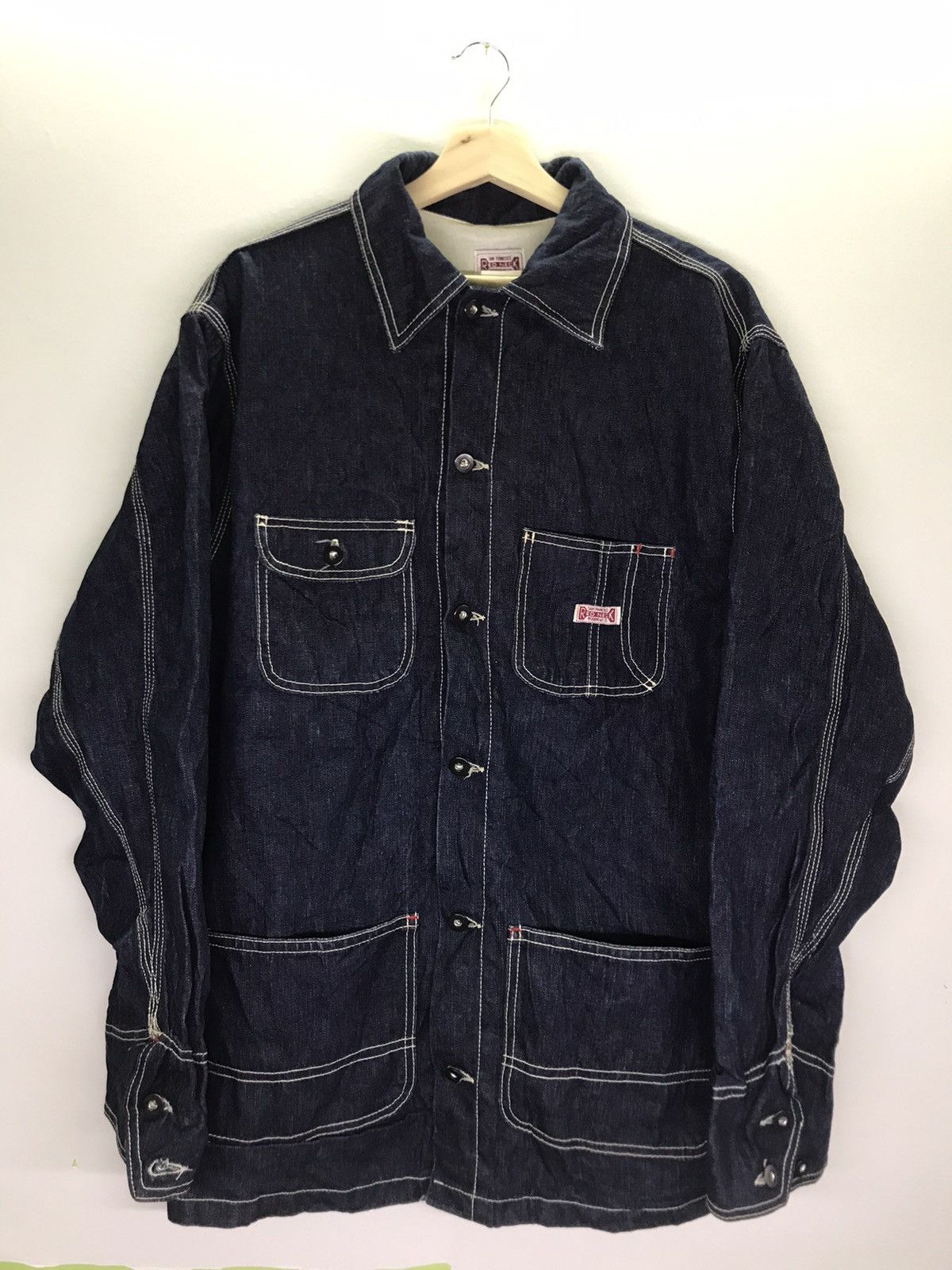 Vintage Vintage 1970s Red Neck San Francisco Worker Chore Jacket Size US L / EU 52-54 / 3 - 1 Thumbnail