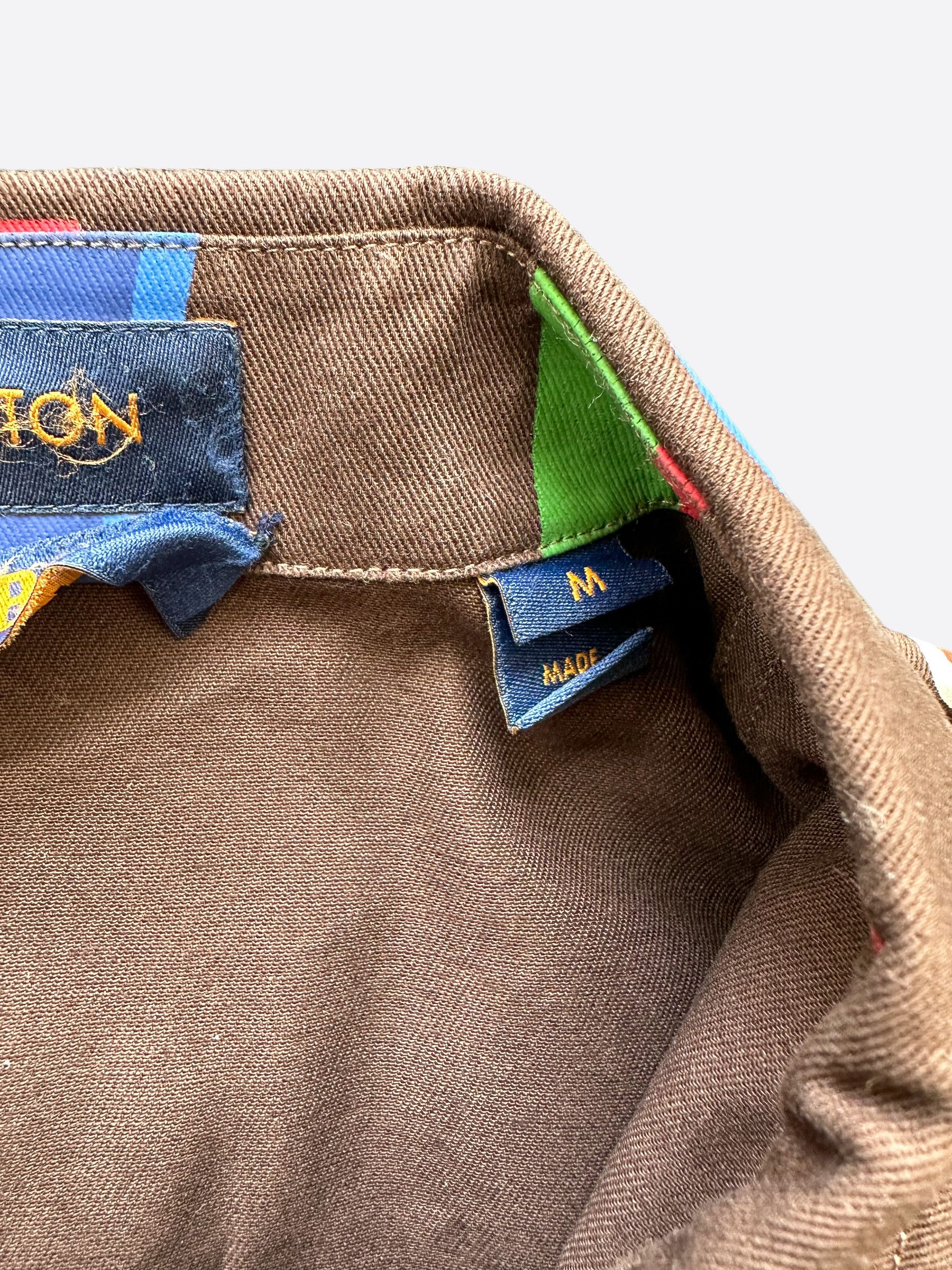 Louis Vuitton Louis Vuitton NBA Brown Multicolor Letters Button Up Shirt Size US M / EU 48-50 / 2 - 4 Thumbnail