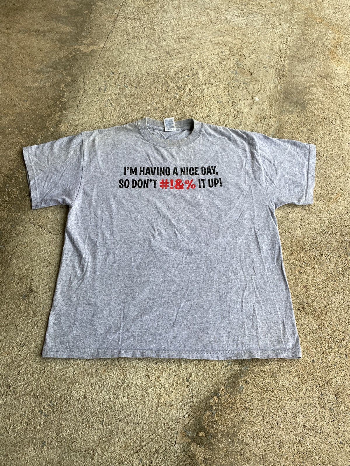 Japanese Brand × Vintage Vintage Y2K Nice Day Saying Funny Stained Distressed Shirt Size US L / EU 52-54 / 3 - 1 Thumbnail