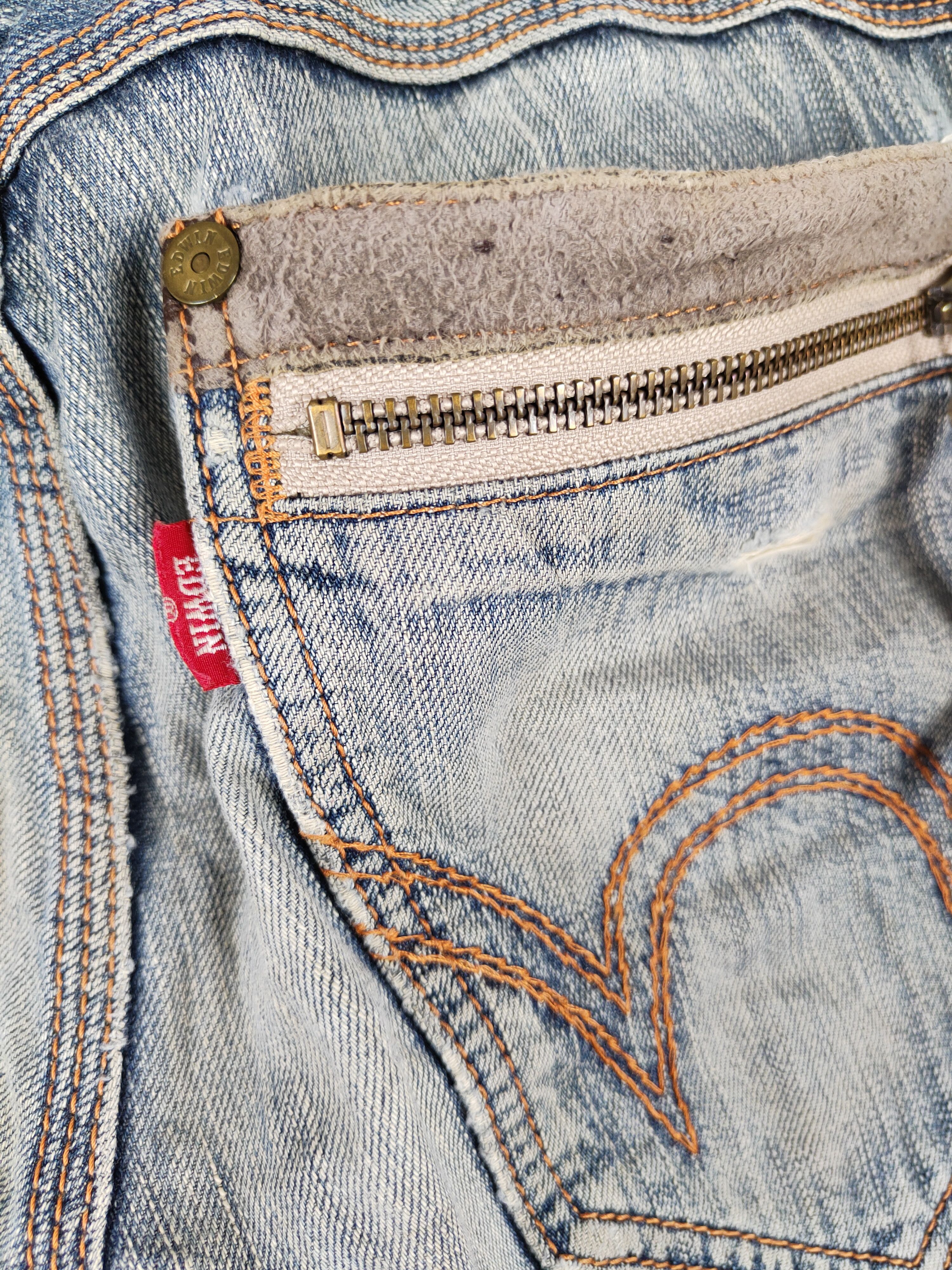 Edwin Edwin Blue Distressed ripped faded Denim jeans Pants #273BDL Size US 28 / EU 44 - 10 Thumbnail