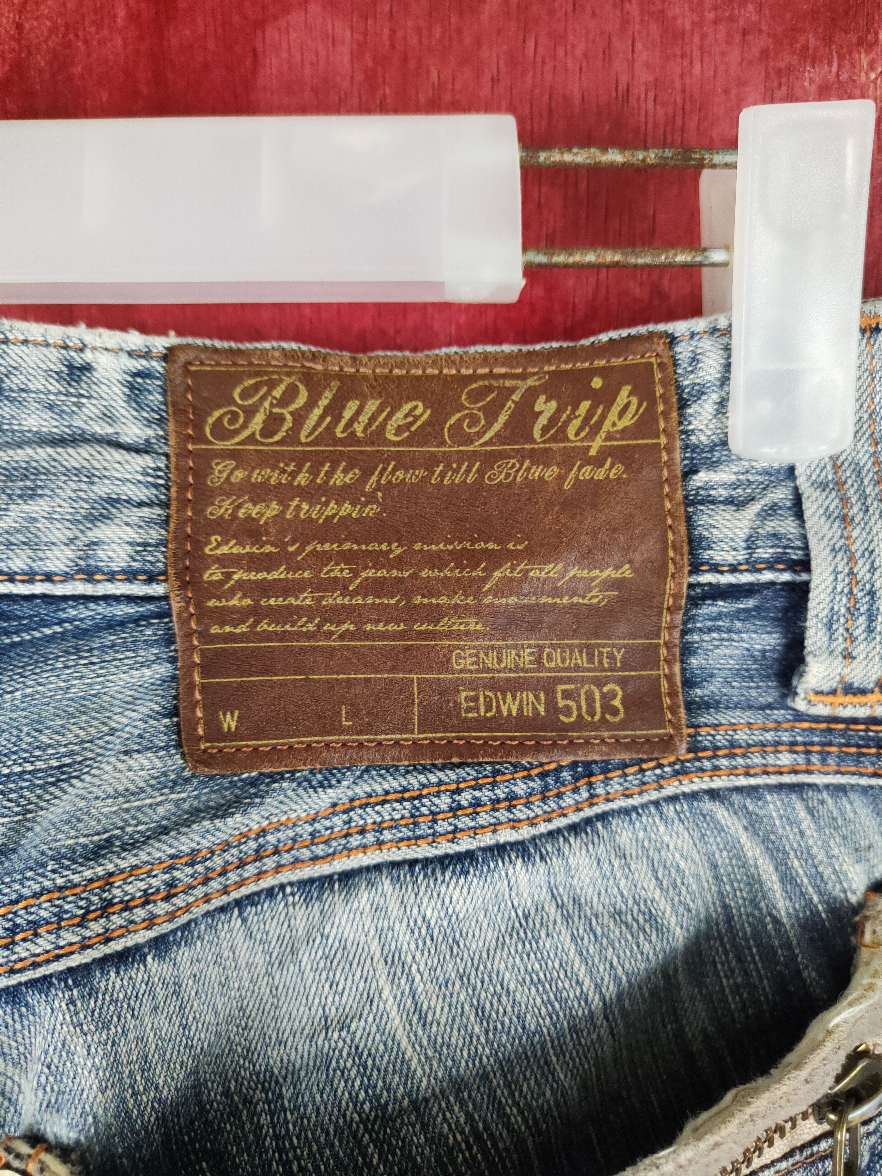 Edwin Edwin Blue Distressed ripped faded Denim jeans Pants #273BDL Size US 28 / EU 44 - 9 Thumbnail