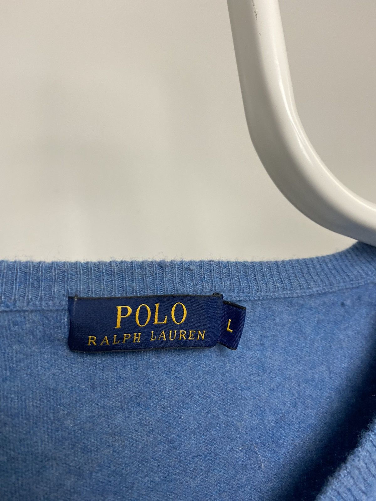 Polo Ralph Lauren × Vintage Polo Ralph Lauren vintage sweater blue vneck small pony Size US M / EU 48-50 / 2 - 3 Thumbnail