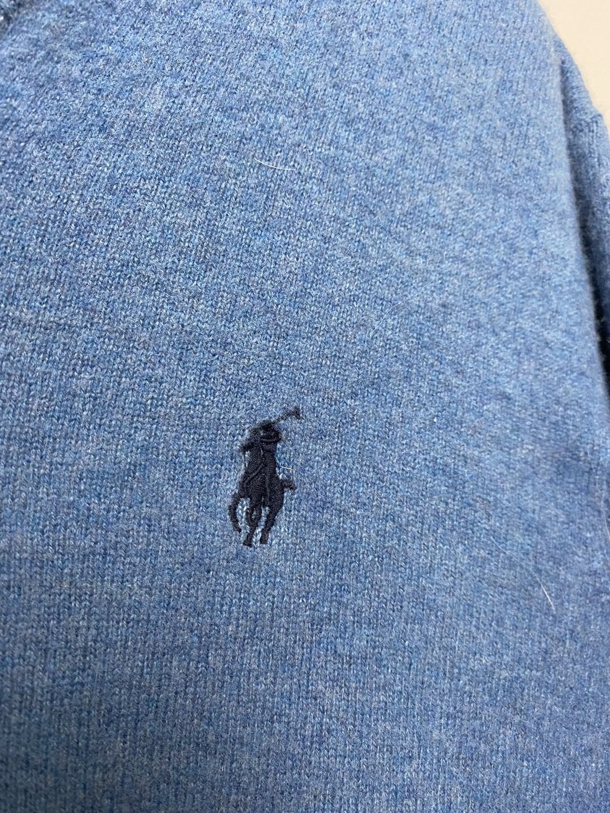Polo Ralph Lauren × Vintage Polo Ralph Lauren vintage sweater blue vneck small pony Size US M / EU 48-50 / 2 - 4 Thumbnail