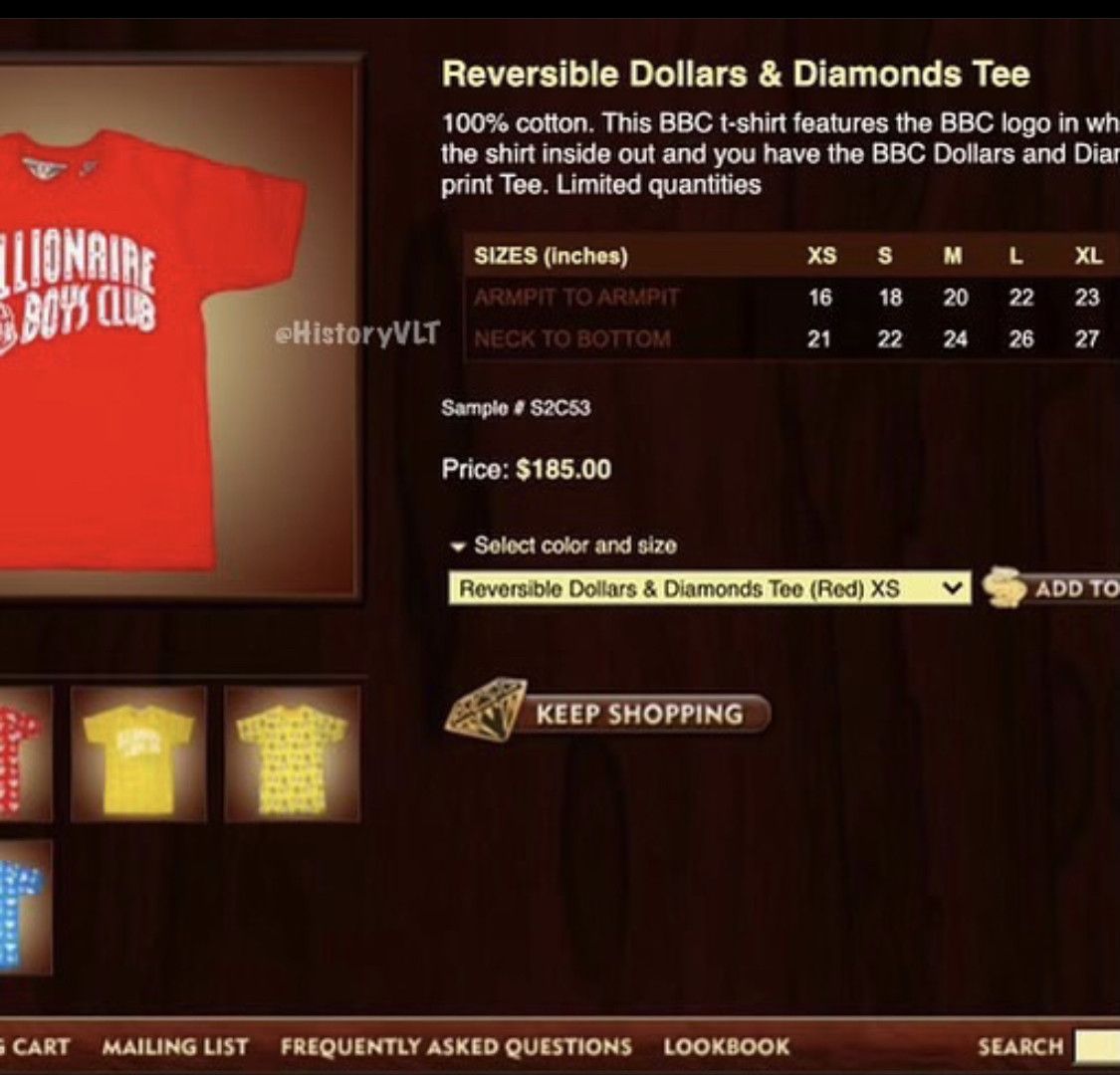 Billionaire Boys Club (Spring/Summer 2006) BBC “Diamonds & Dollars Reversible Tee Size US M / EU 48-50 / 2 - 2 Thumbnail