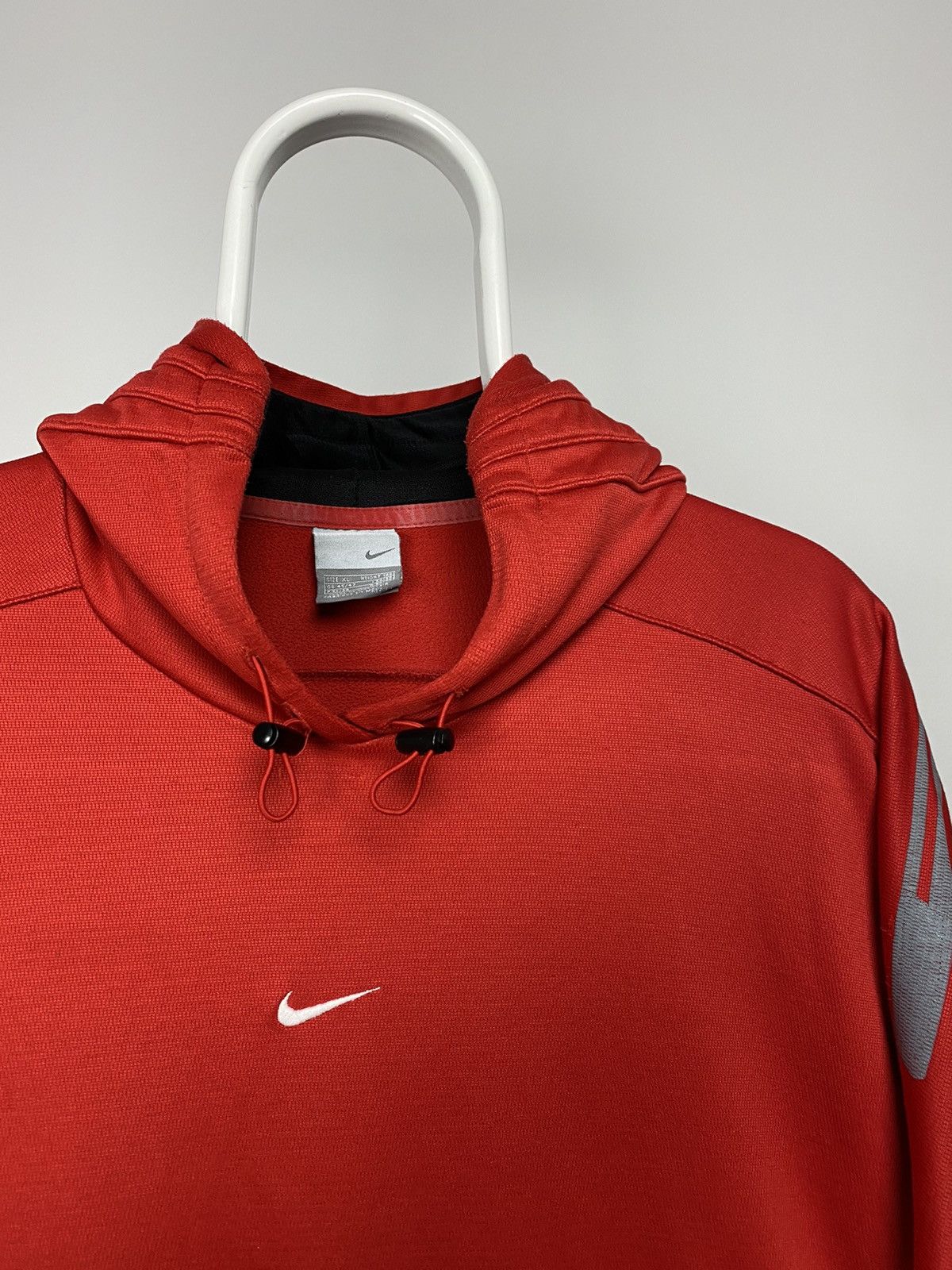 Nike × Vintage Nike vintage center swoosh hoodie red sweatshirt Y2K Size US XL / EU 56 / 4 - 2 Thumbnail