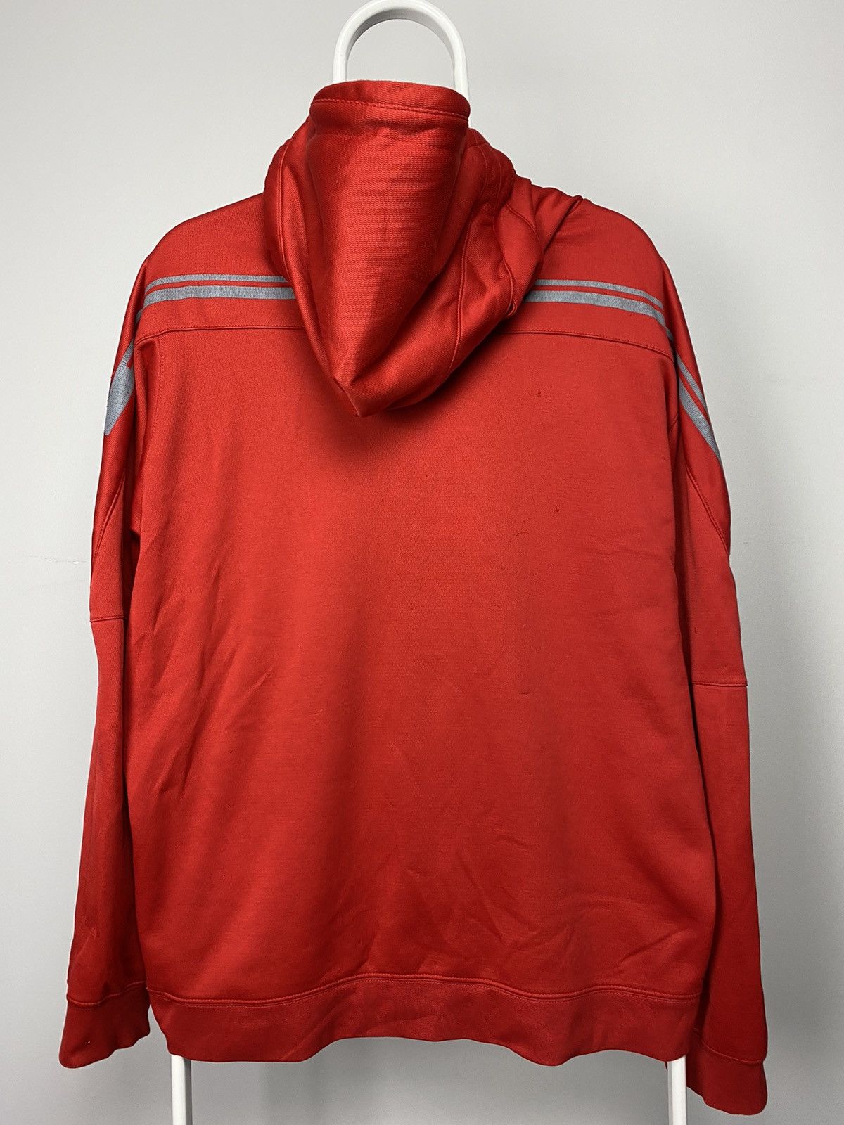 Nike × Vintage Nike vintage center swoosh hoodie red sweatshirt Y2K Size US XL / EU 56 / 4 - 8 Thumbnail