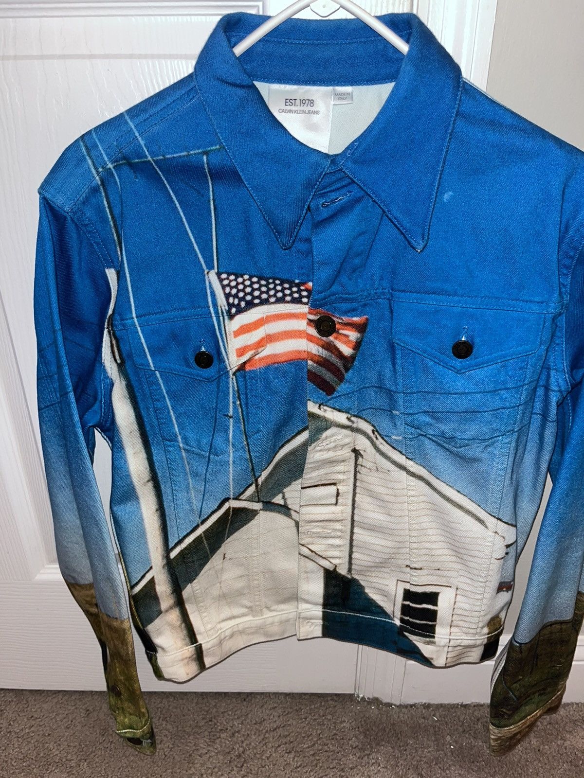 Calvin Klein 205W39NYC American Landscape Denim Trucker Jacket (M
