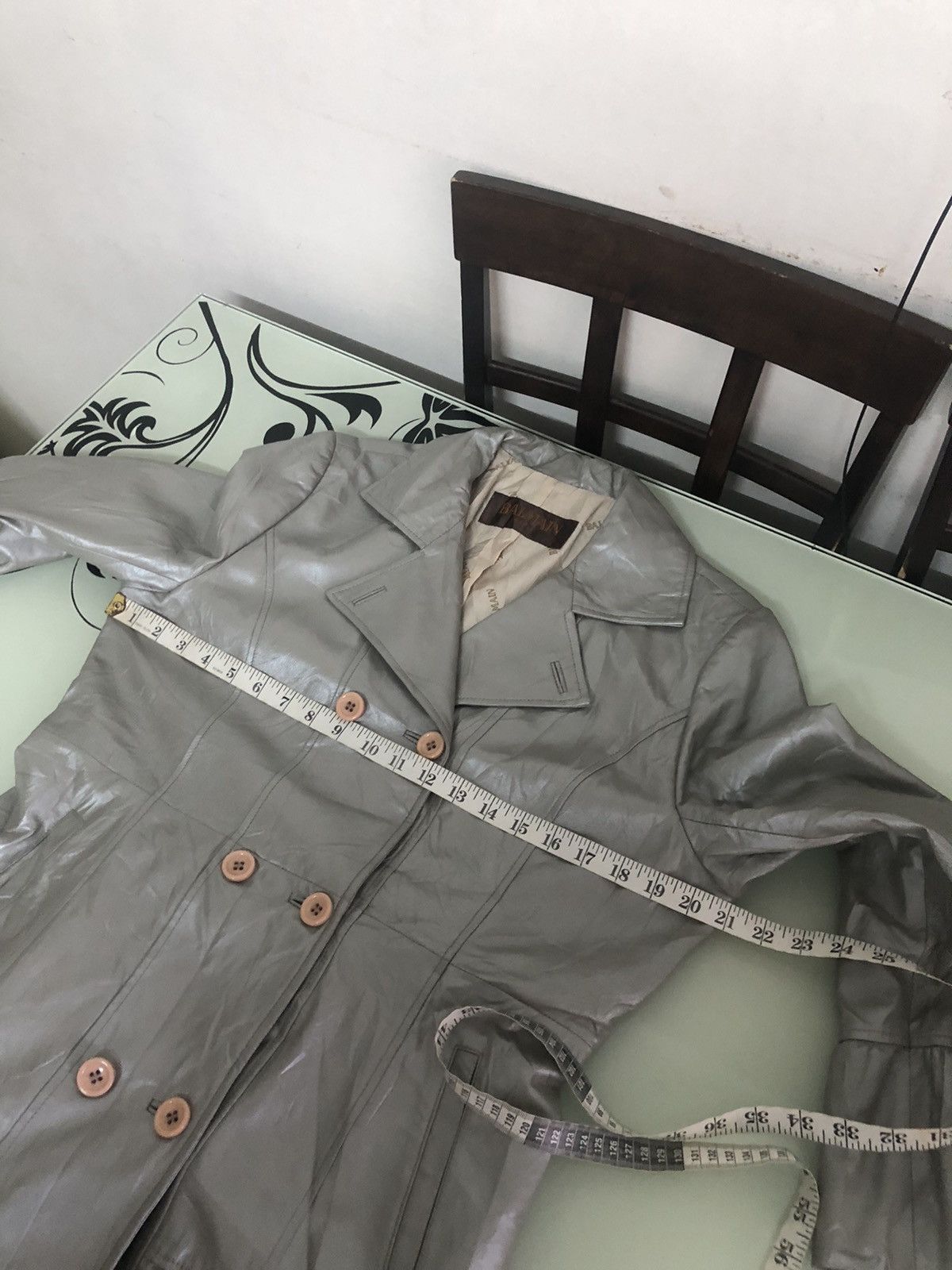 Balmain Vintage Balmain Paris Silver Leather Long Coat Size M / US 6-8 / IT 42-44 - 20 Thumbnail