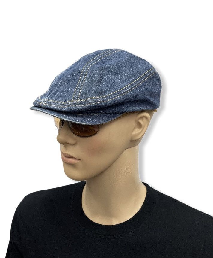 Evisu × Vintage VERY RARE! Vintage EVISU Japan Selvedge Denim Flat Cap Size ONE SIZE - 4 Thumbnail