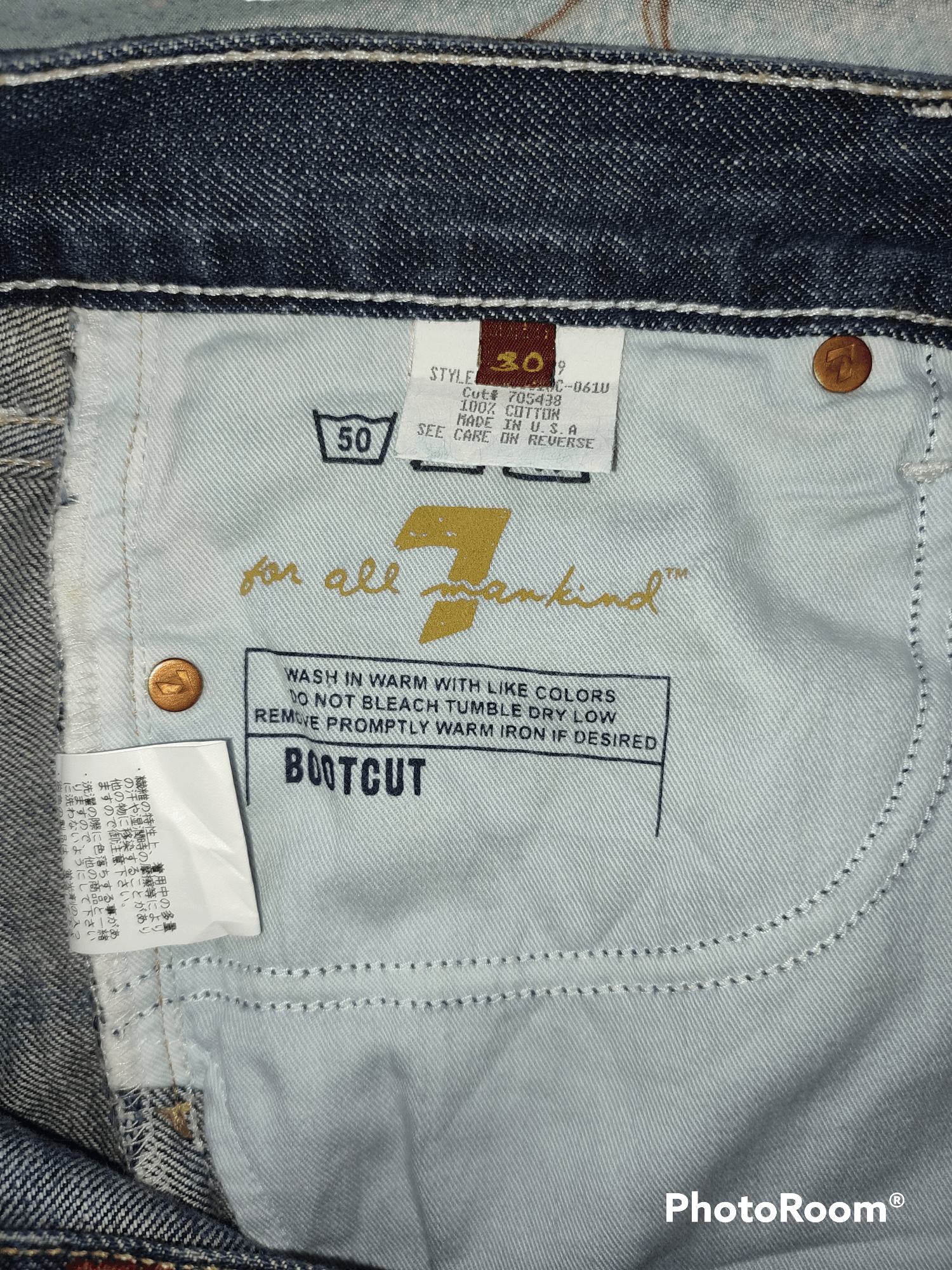 7 For All Mankind 🔥FYE🔥 Made In USA Bootcut Jeans Size US 30 / EU 46 - 5 Thumbnail