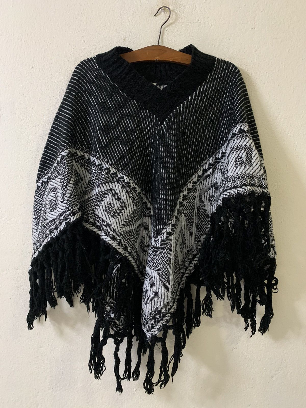 image of Adorit Cloaks And Capes / Jacket in Black White, Men's (Size Large)