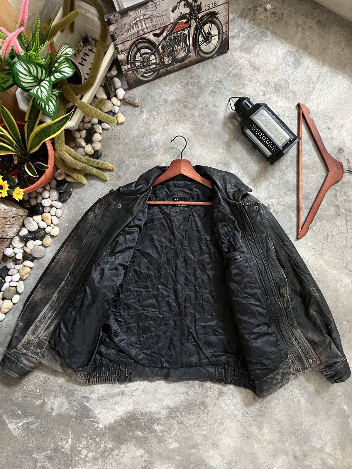 Vintage VTG 🖤 Vintage 90s M.T Legend Airport Style Leather Jacket Size US L / EU 52-54 / 3 - 12 Thumbnail