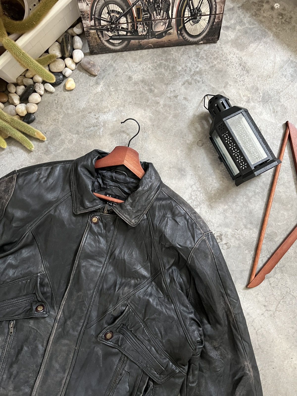 Vintage VTG 🖤 Vintage 90s M.T Legend Airport Style Leather Jacket Size US L / EU 52-54 / 3 - 9 Thumbnail