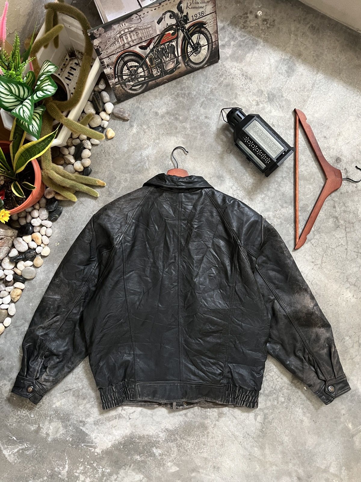VTG 🖤 Vintage 90s M.T Legend Airport Style Leather Jacket