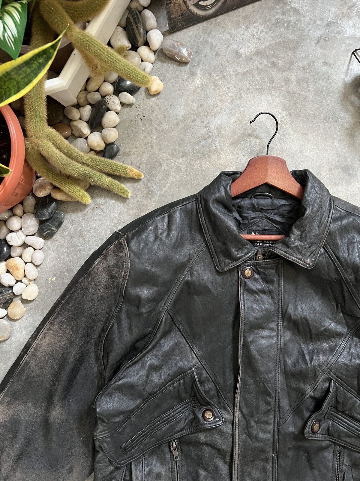 Vintage VTG 🖤 Vintage 90s M.T Legend Airport Style Leather Jacket Size US L / EU 52-54 / 3 - 15 Thumbnail