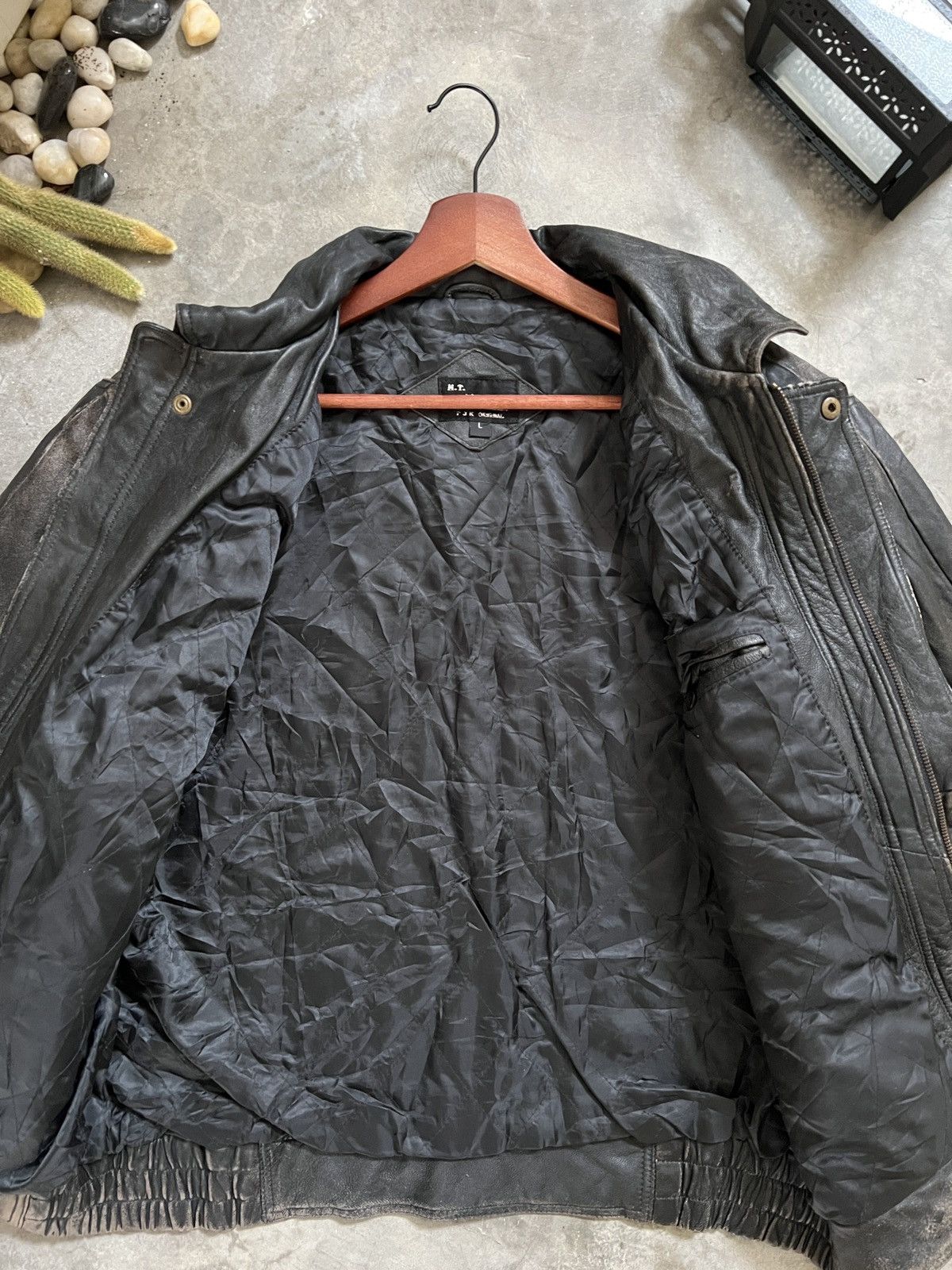 Vintage VTG 🖤 Vintage 90s M.T Legend Airport Style Leather Jacket Size US L / EU 52-54 / 3 - 13 Thumbnail