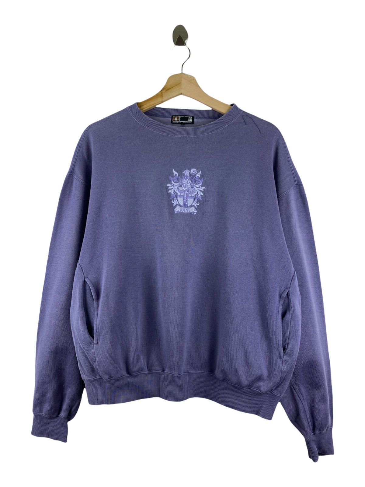 image of Daks London x Vintage Dark London Embroidery Logo Sweatshirt in Baby Purple, Men's (Size Large)