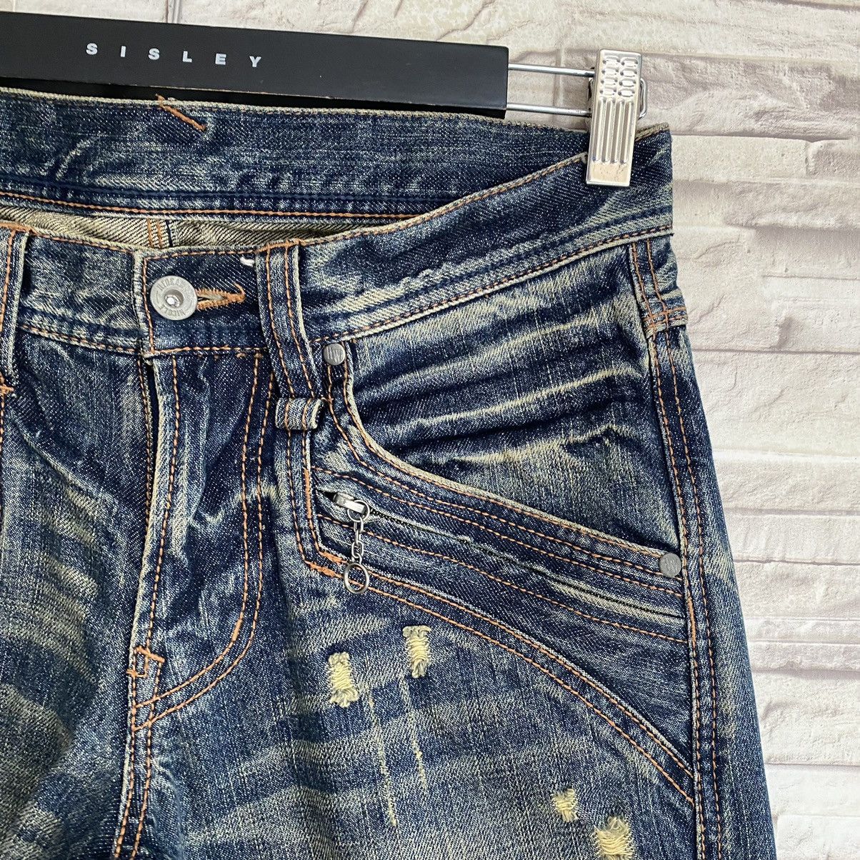 Japanese Brand NICOLE HIDEAWAYS Snake Skin Denim Flare Jeans Size US 30 / EU 46 - 7 Thumbnail