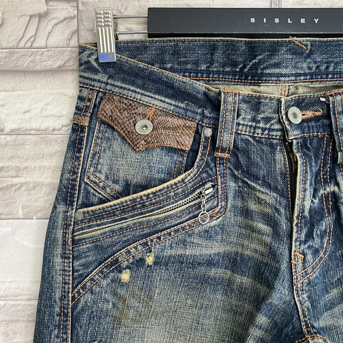 Japanese Brand NICOLE HIDEAWAYS Snake Skin Denim Flare Jeans Size US 30 / EU 46 - 6 Thumbnail
