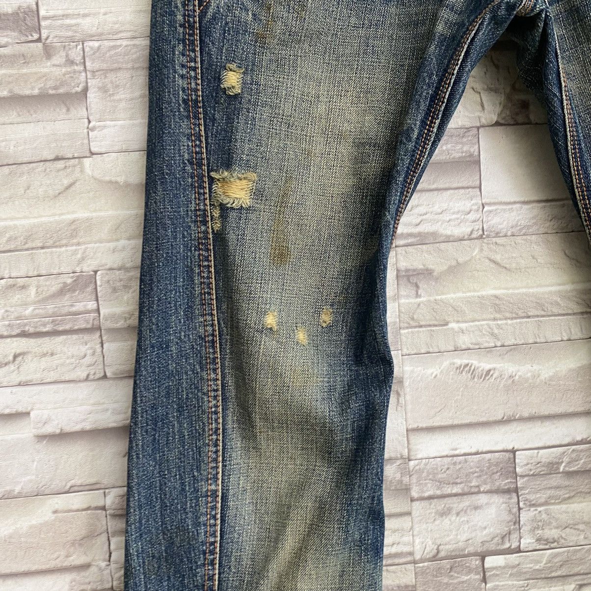 Japanese Brand NICOLE HIDEAWAYS Snake Skin Denim Flare Jeans Size US 30 / EU 46 - 8 Thumbnail